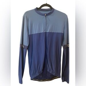Le Col Men’s Long Sleeve Cycling Jersey Full Zip Blue Size: XL
